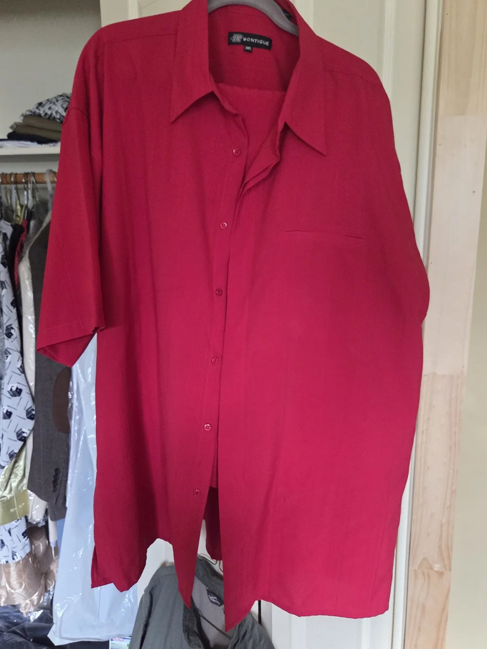 2 Piece Montique Vibrant Red Trousers And Shirt Combo. Size 3XL